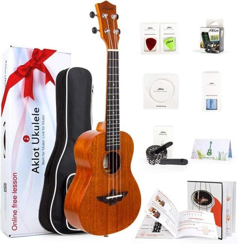 Konzert Ukulele kaufen Konzert Ukulele kaufen mit Zubehör – Aklot Set für Anfänger und Fortgeschrittene.