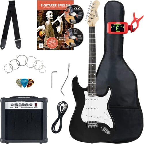 Rocktile E Gitarren Set für Anfänger Rocktile E Gitarren Set für Anfänger mit Gitarre, Verstärker, Tasche, Lern-CD/DVD und Zubehör – E-Gitarre komplett Set für Einsteiger
